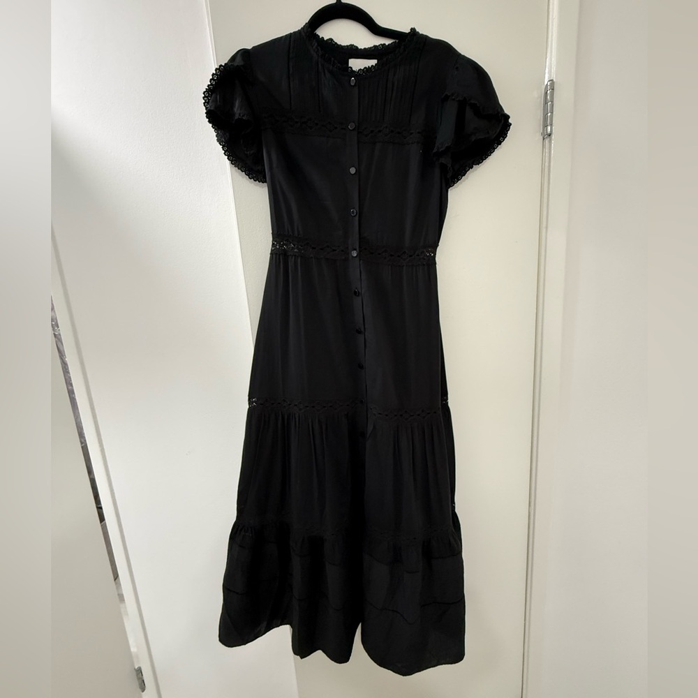 Reformation Black Midi Dress